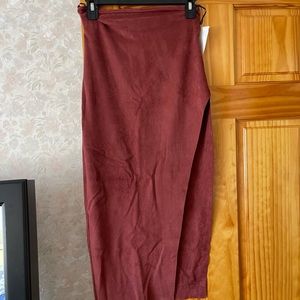 Soft high slit,  high waisted skirt